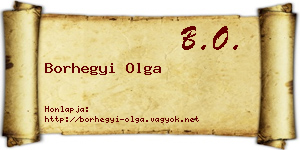 Borhegyi Olga névjegykártya