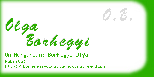 olga borhegyi business card